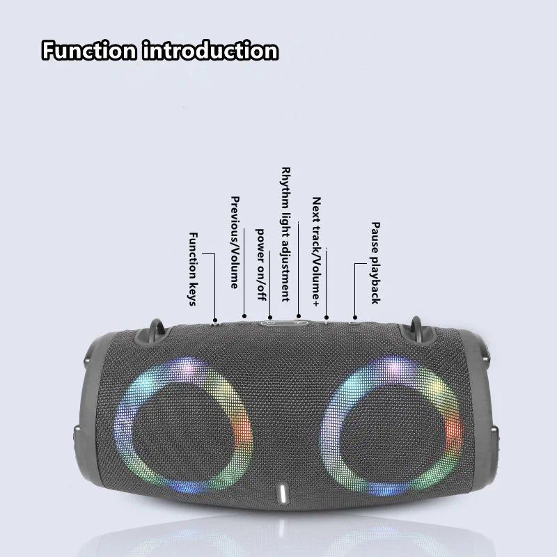 100W High Power Bluetooth Speaker Portable RGB Colorful Light Waterproof Wireless Subwoofer 360 Stereo Surround TWS FM Boombox for Smartphone Audio 23.1 x 9.3 x 12.7CM