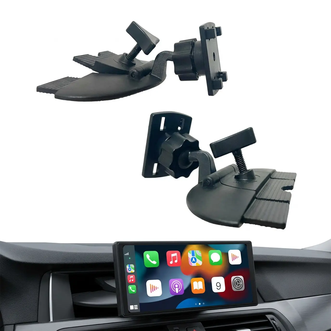 360° Rotatable CD Slot Car Mount | 4-Button Secure Lock for CarPlay Screen 360° Rotatable CD Slot Car Mount | 4-Button Secure Lock for CarPlay Screen