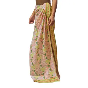"Le Jardin" Beach Sarong Wrap - Pastel Blush