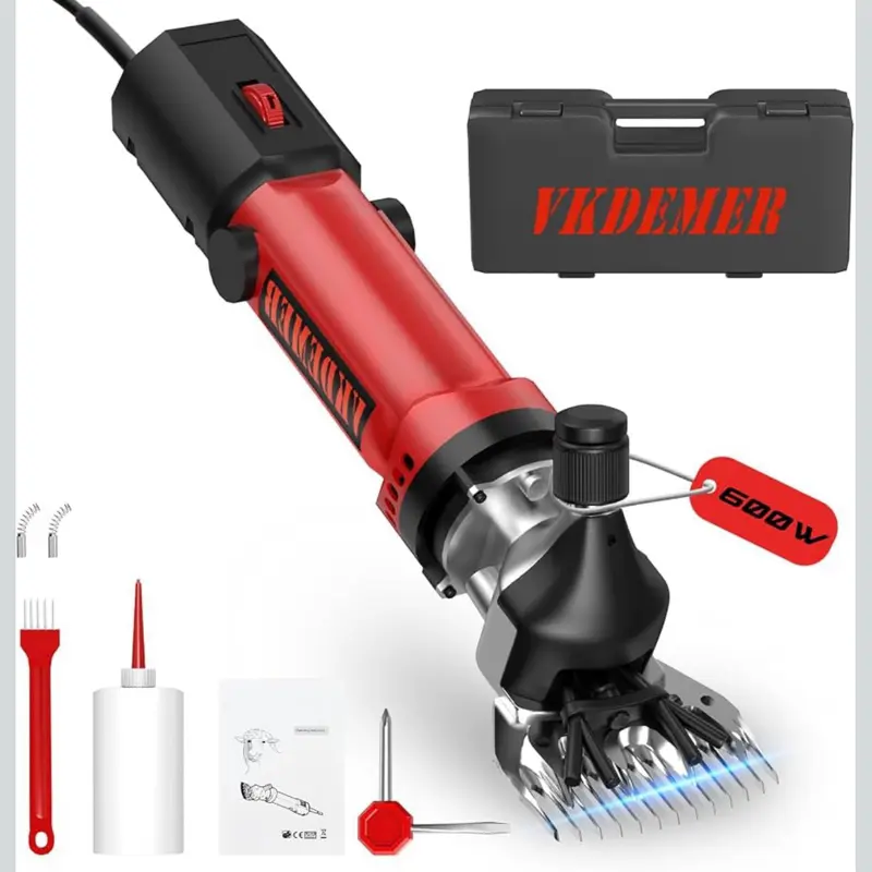 Sheep Clippers 600W, Professional Animal Shearing Machine, Farm Livestock Grooming Kit, Heavy Duty Electric Clippers for Thick Coat Animals (Sheep Clippers-600W)