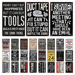 8x12inch Funny Sarcastic Vintage Metal Posters Tin Signs Decor Retro Plaque Metal Plate Home Wall Art Decor for Bar