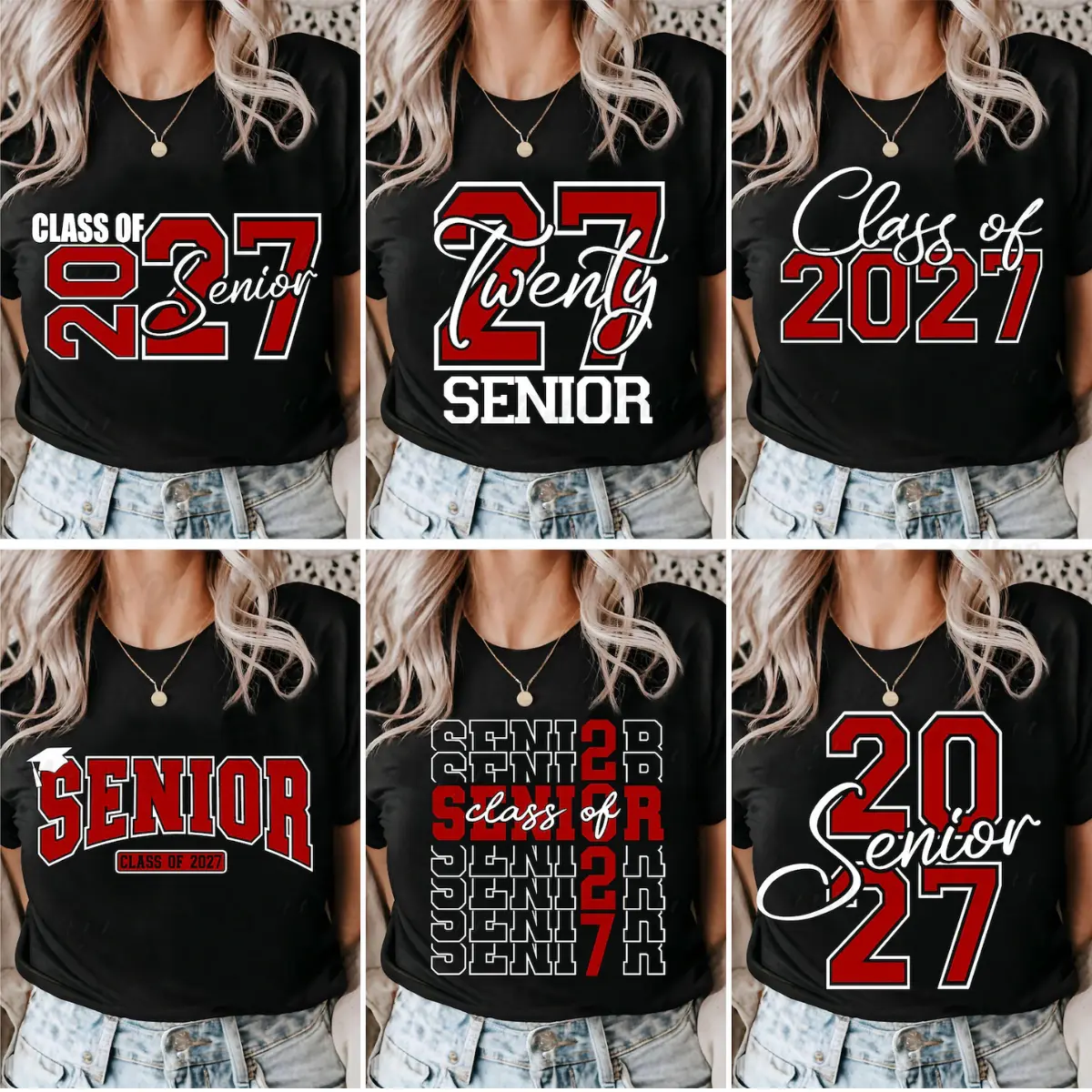 [Sellect Your Design] Class of 2027 Shirt, Senior 2027 T-Shirt, High School Graduation Tee, Class of 2027 Graphic Shirt, Senior Year School Spirit Tee, Graduation Gift for Students