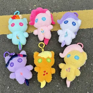 Kawaii My Little Pony Keychain Plushie Accessories Backpack Pendant Plush Toy Keyring Doll Girl Gift Twilight Sparkle Fluttershy