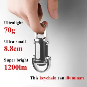 Portable USB Rechargeable LED Flashlight | Key Ring Pendant Work Light | Mini Bright Pocket-Sized Daily Carry Essential