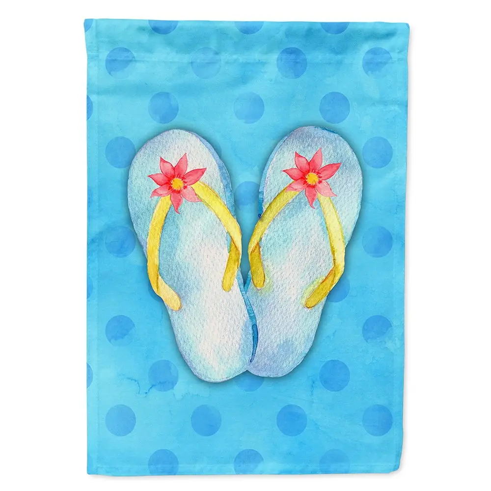 Carolines Treasures BB8181CHF Flip Flops Blue Polkadot Flag Canvas, House Size, Decor, Flipflop