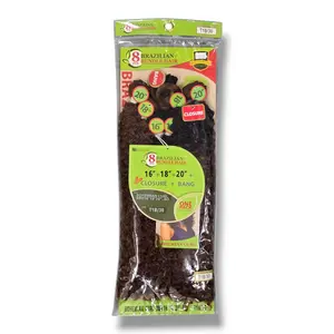 Eve 8pcs Brazilian Bundle Hair (Bohemian Curl: 16"+18"+20"+ Lace Closure & Bang)