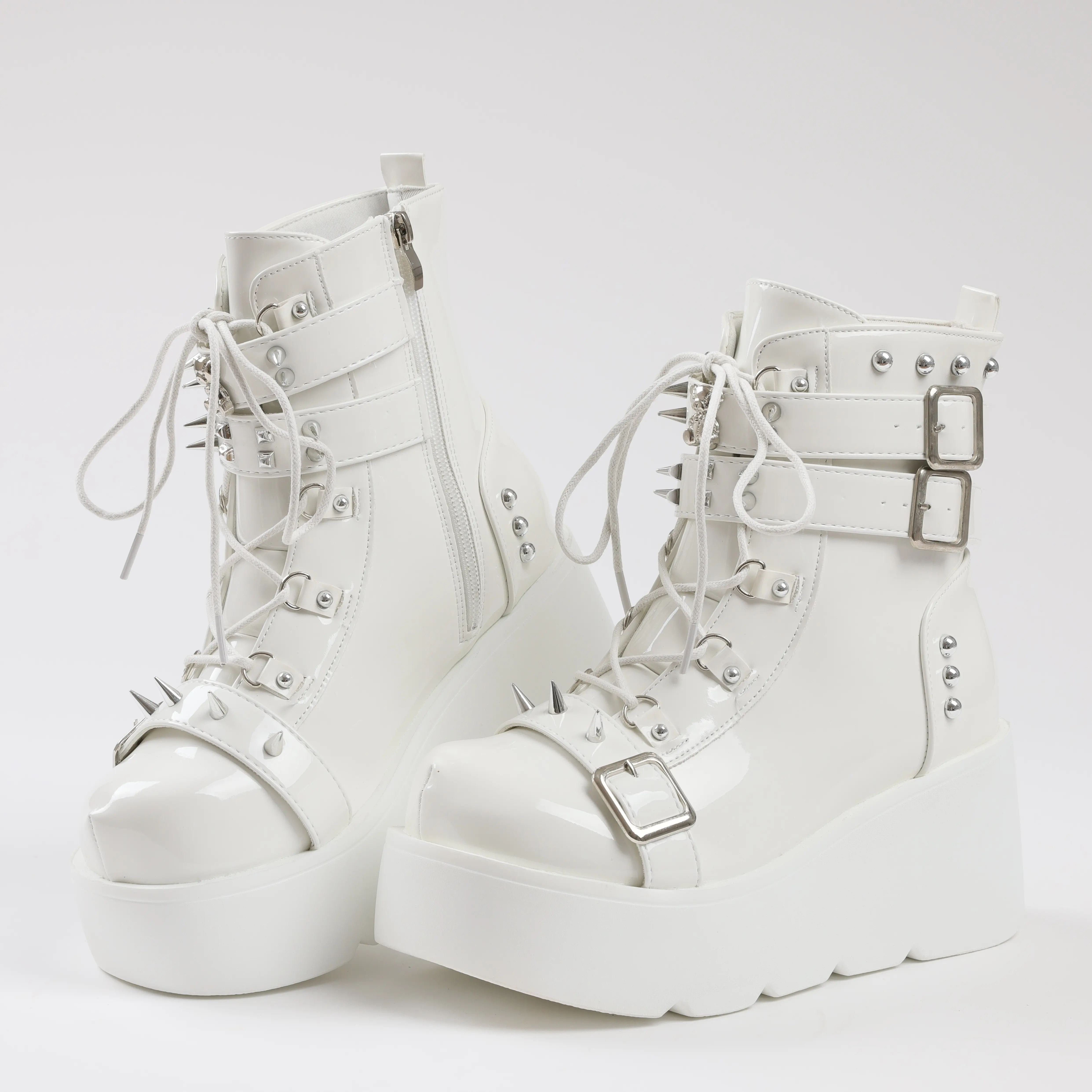 EROCALL Women's Platform Gothic Ankle Booties With Adjust Studded