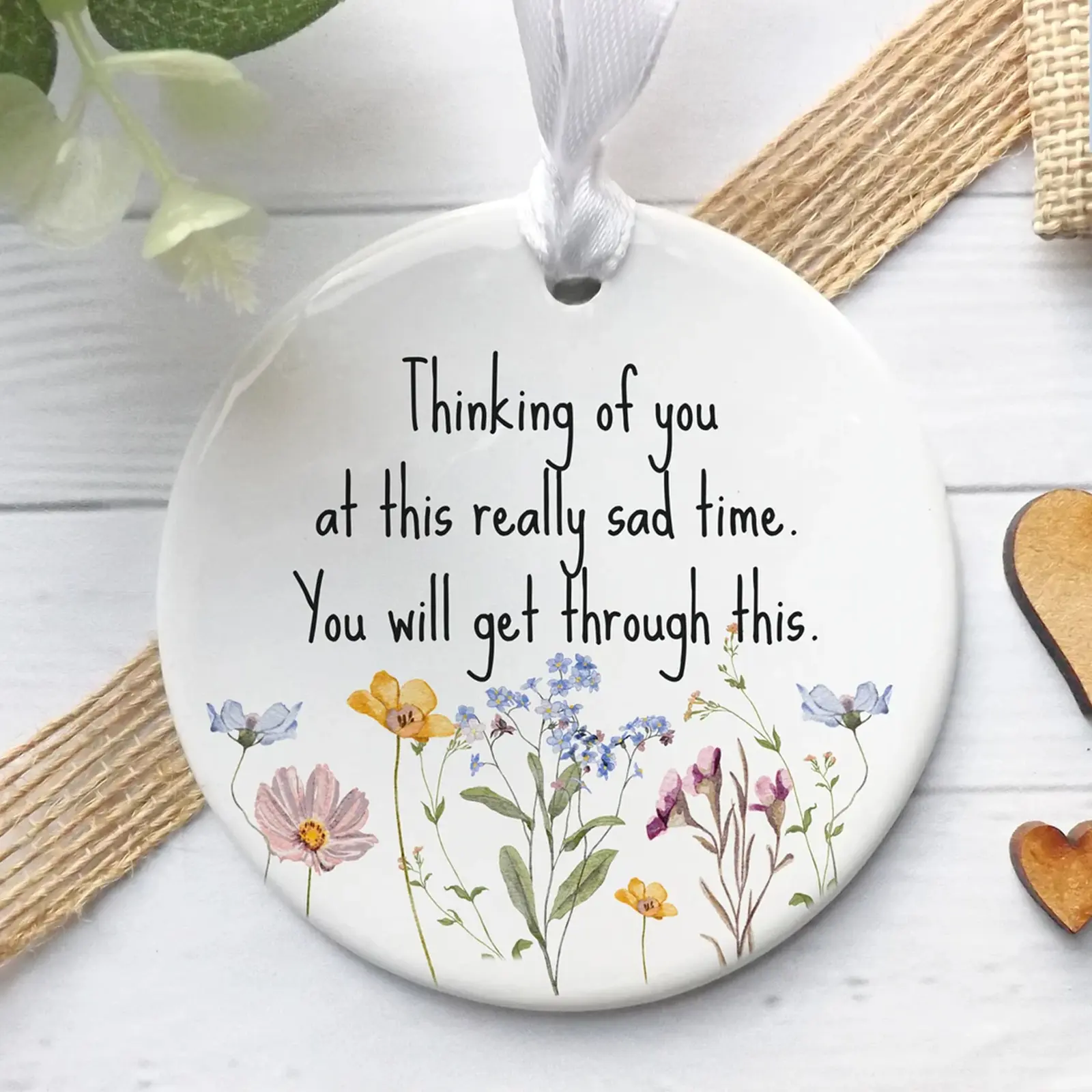 1pc, Ceramic products, condolence gifts, bereavement keepsakes, grief gifts, loss gifts, ceramic decorations, memorial decorations wildflowers