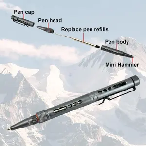 1 lightweight aluminum alloy EDC (Everyday Carry) ballpoint pen with pocket clip