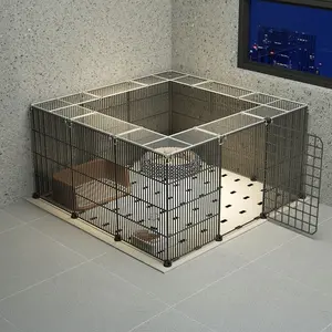 Encrypted Pet Fence Indoor Balcony Anti-Escape Iron Gate Half-Enclosed Dog Cage, Home Use Cat Metal Barrier, Durable Puppy Playpen, Escape Proof Kennel