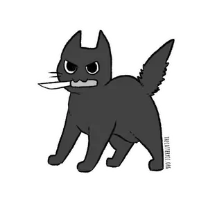 Murdery Black Cat Sticker