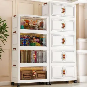No-Install Storage Cabinet, Bedroom Baby Closet Organizer, Children Infant Clothes Plastic Foldable Storage Cabinet, Drawer