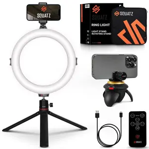 8'' LED Ring Light Kit with Tripod Stand & Phone Holder | USB Powered Selfie Ring Light with 3 Color Modes, 10 Brightness Levels, 360° Rotating Head for TikTok, YouTube, Vlogging, & Live Streaming
