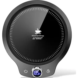 Fast Heating Mug Warmer 4 Temp Settings & 1-12H Timer Coffee Cup Warmer Plate for Desk Auto Shut Off Ideal Beverage Warmer Gift for Coffee Tea Milk Black