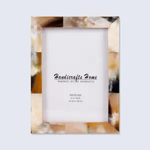 Handicraft Home Handmade Essence Picture Frame Horn Inlay White -5x7”