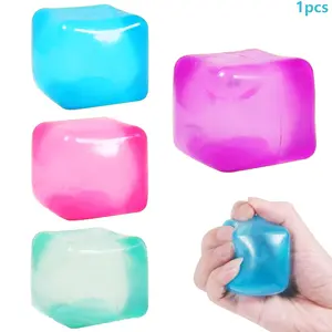 Ice Cube Stress Ball, Adult Relaxing Sensory Toy for Party Favors, Stress Relief Fidgeting, Decompression Squeeze, Slow-Rising Stress Relief Toys, Squishies, Helps with Anxiety & ADHD Symptoms and Fine Motor Skills, Stress-Relieving Accessory
