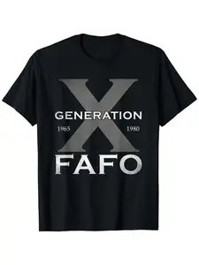 Premium Soft Cotton Unisex Generation X FAFO 1965 1980 Vintage Distressed Crew Neck Graphic Tee summervibes Summer Wins Birthday Gift Black Friday Cyber Monday Sports & Outdoors