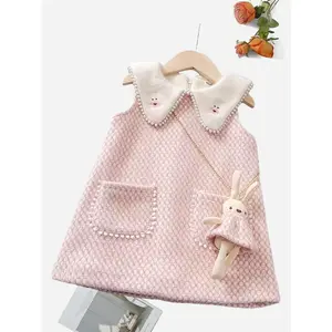 Girls' Autumn And Winter Fleece Vest Dress Runs Slightly Small by Half a Size.