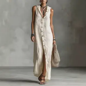 New women's long dress, sleeveless long dress