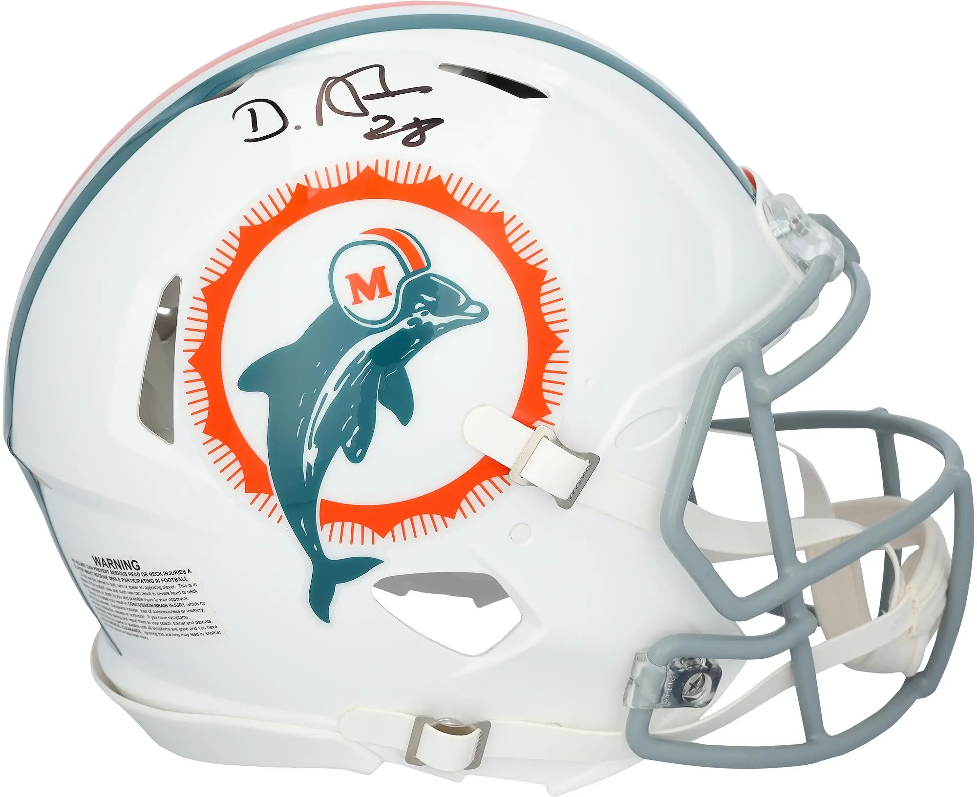 De'Von Achane Miami Dolphins Autographed Riddell Tribute Speed Authentic Helmet - Fanatics Authentic Certified