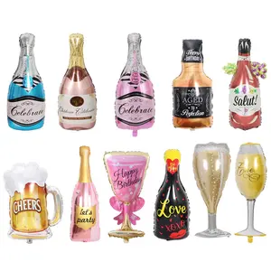 Champagne Bottle Shaped Balloon, 11pcs/set Holiday Party Decorations, Decorating, Party Supplies for Birthday Wedding Engagement