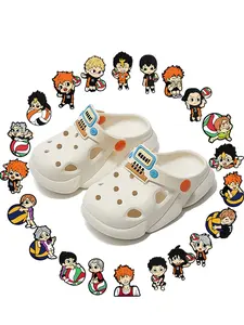 Japanese Anime Hole Shoe Decoration, Haikyuu!! Boy Character Design, Perfect Accessory, Fashion Footwear Decor, All Seasons