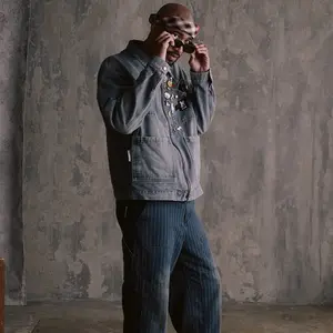 The Stack: Denim Light Washed Zipper Chore Jacket