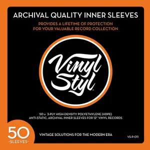 Vinyl Styl® VS-P-011 12 Inch Archival Inner Record Sleeves - HDPE - 50 Count  [BAGS / SLEEVES] Large Item Exception , Audiophile