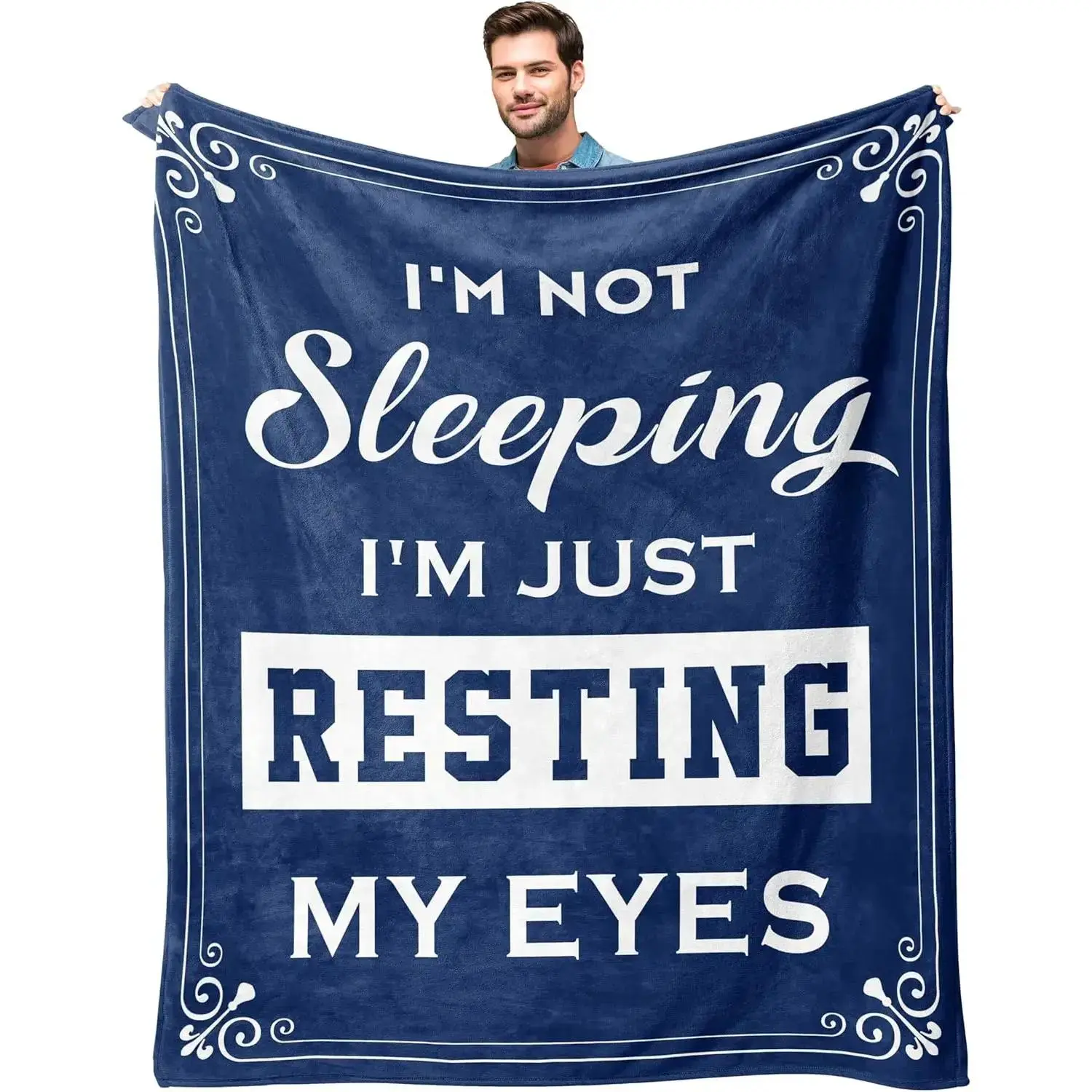 Kituzol Soft Nap Blanket (60in × 80in) - Father's Day Gift for Men, Ideal for Resting Eyes, Retirement Present for Grandfathers