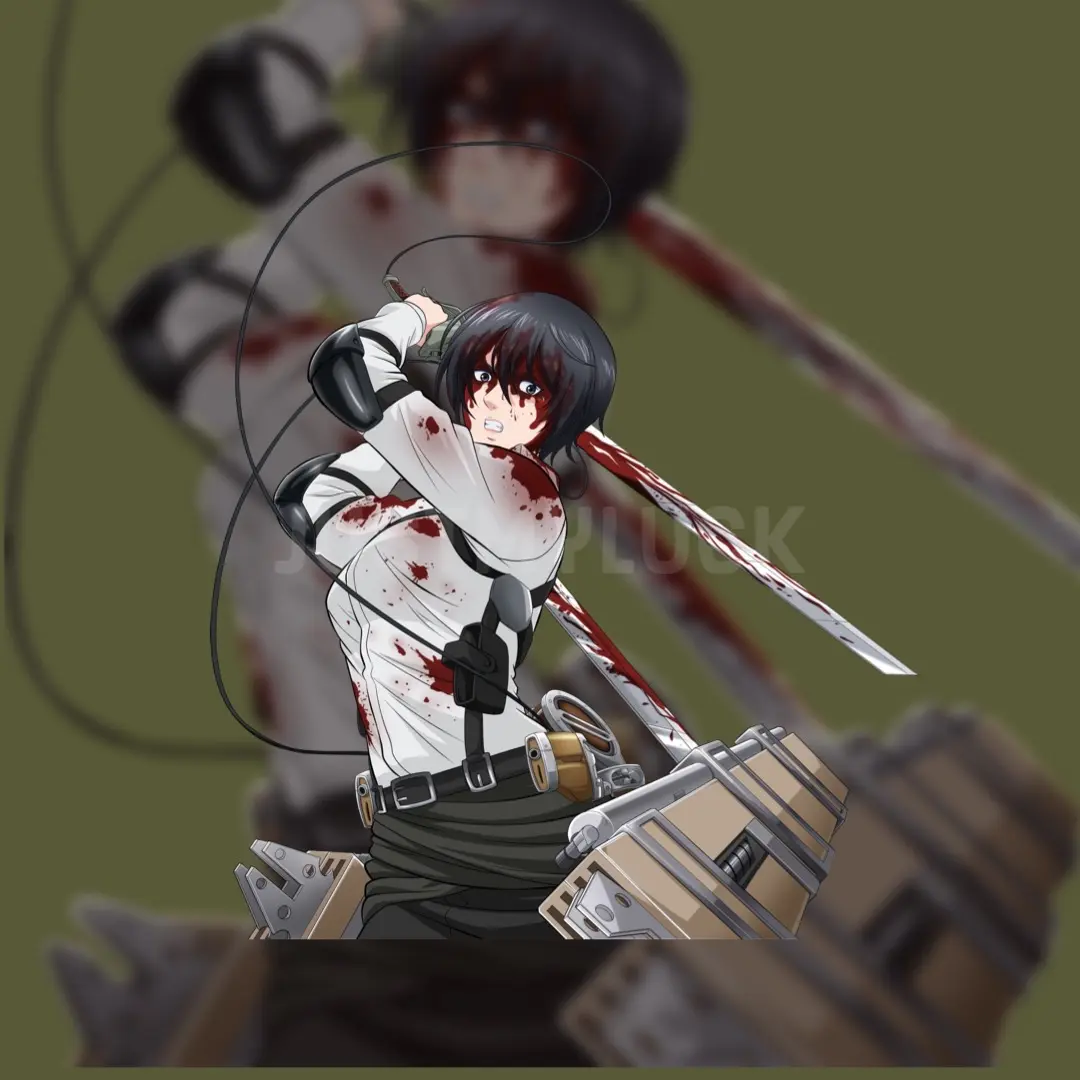 AoT Mikasa V2 Holographic Weatherproof Sticker