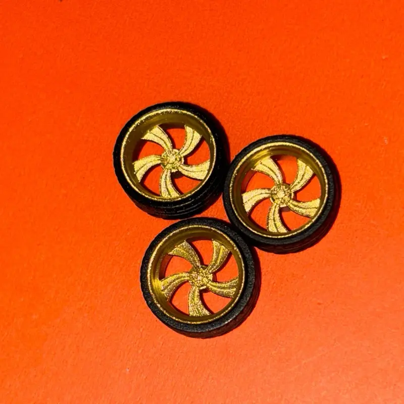 1/64 scale 12x5mm rims (gold twisted vs)