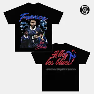 France Team Graphic Tee, Vintage Legends T-Shirt, LesBleus Fan Merch, Allez LesBleus Cotton Streetwear Top, Game Day Gift Tee for France Fans