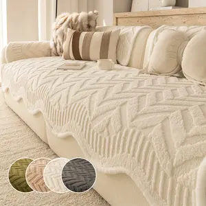 Modern Luxury Anti-Slip Sofa Cover, Soft Sofa Protector, Plush Velvet Fashion Couch Protector, Washable Pet-Friendly Living Room Furniture, Comfortable and Durable, Elastic Sofa Slipcover