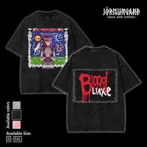 Half Blood BloodLuxe Slayr T-Shirt, Rage Rap Graphic Tee, Gothic Cyber Aesthetic Streetwear Y2K Style, Washed Cotton Oversized Shirt, Gift for Fans