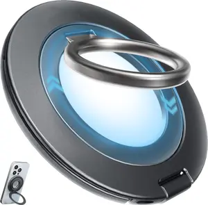 Ganinno Ultra Thin Magnetic Phone Ring Holder Stand for MagSafe - Compatible with iPhone\Kindle\Android, Adjustable Folding Wireless  Holder Alloy