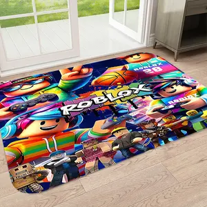 Roblox Theme Rug Promotion, Game Rug, High-End Printed Durable Door Mat, Living Room Decorative Rug, Suitable for Bedroom, Bathroom, Kitchen, Laundry Room, Study
