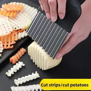 Stainless steel wave-shaped knife potato cutter kitchen vegetable cutter tool like a dragon's teeth potato fries potato grids flower-cutting tool