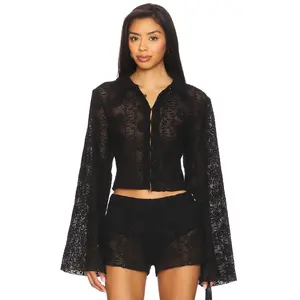 LIONESS Babydoll Top in Onyx Floral