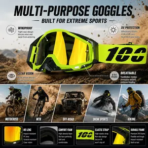 Motorcycle Goggles for Men, Dirt Bike Accessories, Uv400 Protection, Ideal for Cycling, Mountain Bikes, Mx At, Essential Riding Gear