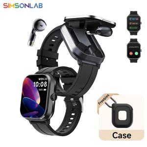 simsonlab 2.01 inch smart watch with silicone case, fashionable wearable device for men & women, support bt calling and nfc function, multi-sport modes fitness tracker, wireless smartwatch, electronic gadgets