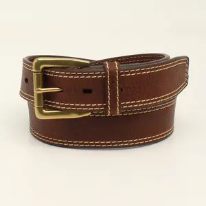 A1037002 Ariat Men's 1 1/2 Inch Logo Concho Double Stitch Belt Brown