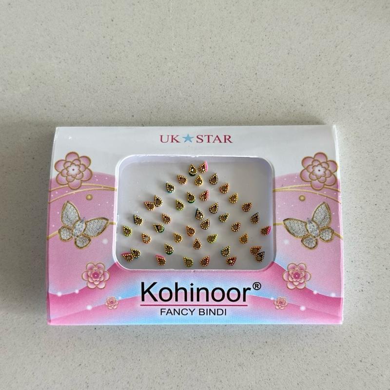 Beautiful Multicolor Velvet Dots Bindi with Stone Border Bindi Stickers Indian Bindi for Women