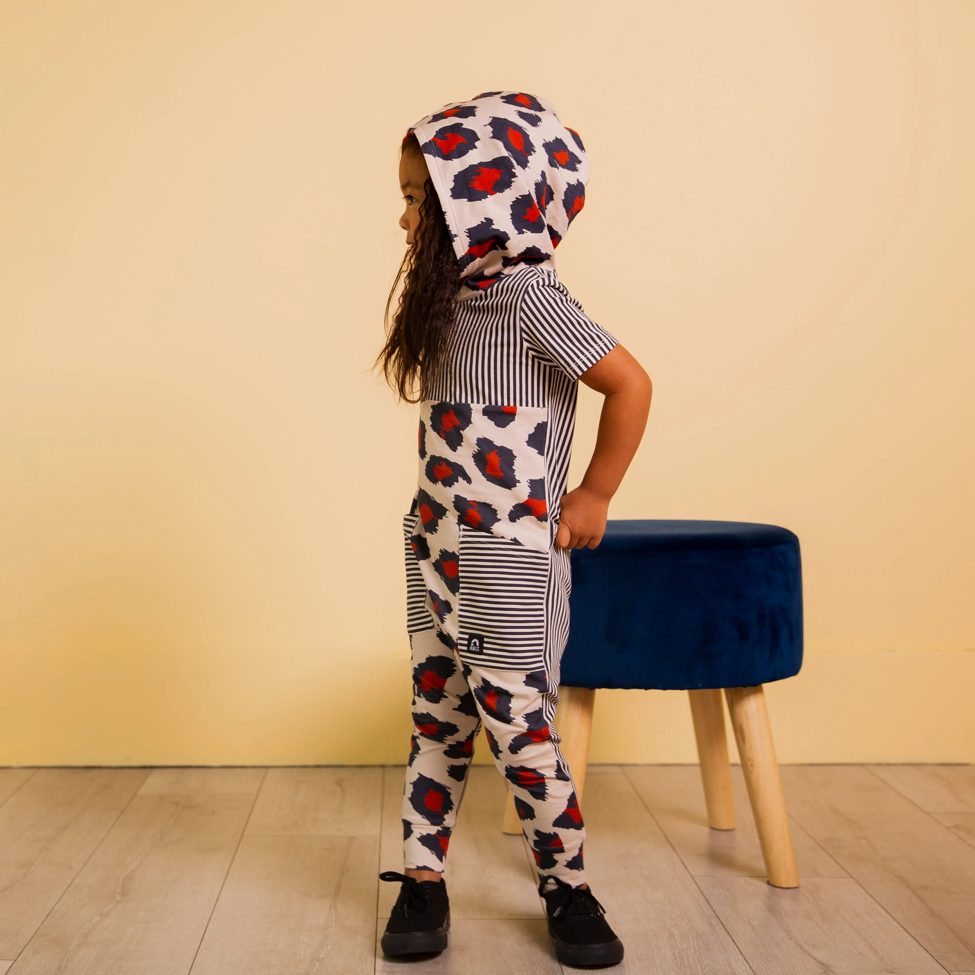Rag Romper - 'Big Leopard' - Natural Rag Romper - 'Big Leopard' - Natural