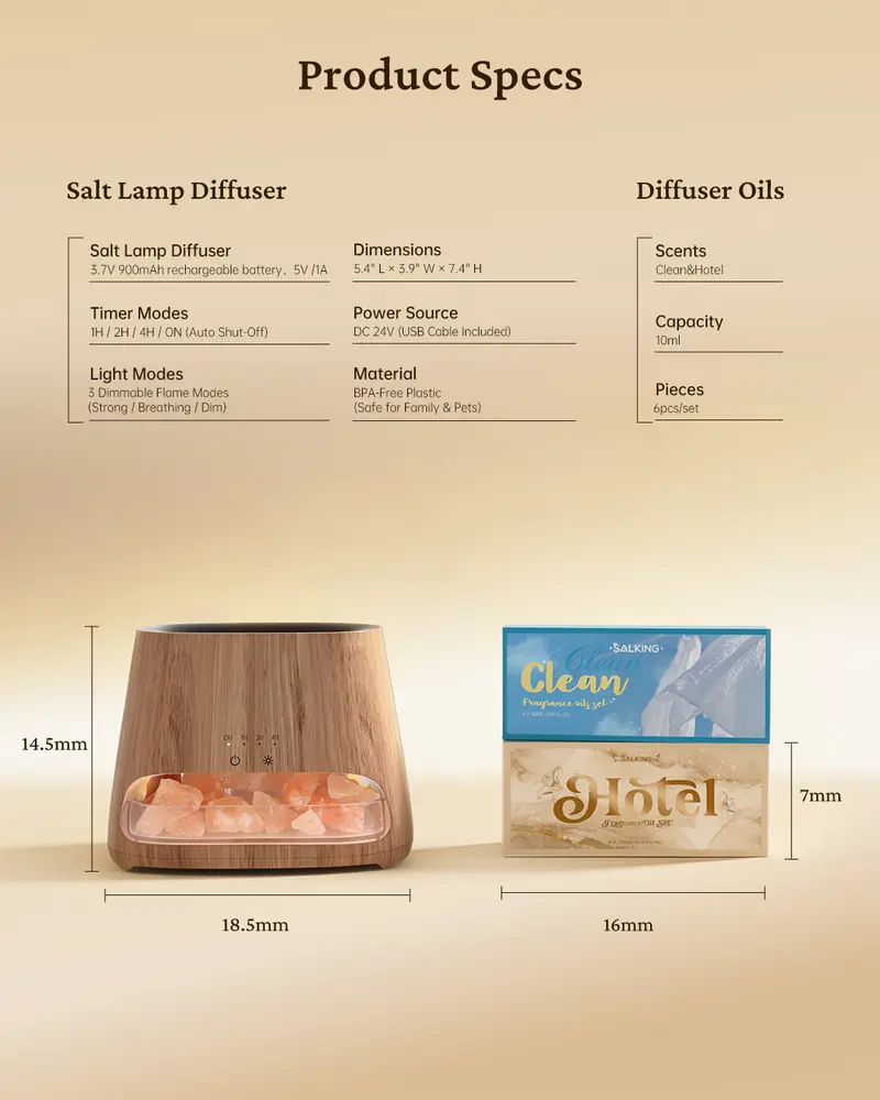 【TikTok Shop Weekly Deals】2-in-1 Himalayan Salt Lamp Aroma Humidifer,  Himalayan Salt Diffuser, Ultrasonic Essential Oil Diffuser , Schedule shutdown & Large capacity(For Bedroom/Office/Bathroom/Car)Night Lamp Ambient Lighting