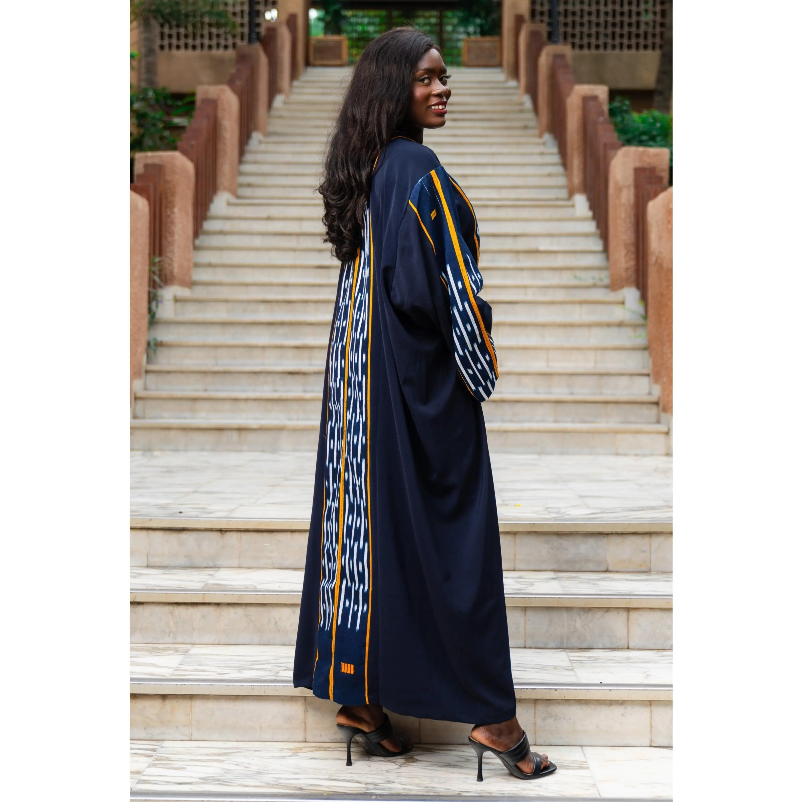 Fanta Knitted African Kimono (Navy Blue)