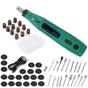 Mini Cordless Rotary Tool Set 3.7V USB Rechargeable 3 Speed 44pcs for Sanding Polishing Drilling Etching Engraving DIY Creations