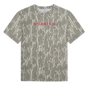 America Bottomland Camo Tee, Mossy Oak Camo All Over Print Shirt, Hip Hop Style, Trendy Outdoor Wear Daily Wear, Designer Clothing, Gift for him for her, Independence day gift