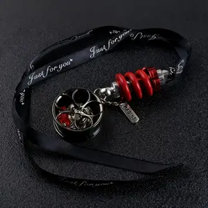 Cool Car Wheel Hub Brake Caliper Shock Absorber Rearview Mirror Pendant Gift Set Car Modification Interior Decor Rotatable Brake Caliper Perfect Gift for Car Enthusiasts Exquisite Small Gift for Friends, Car Trinkets