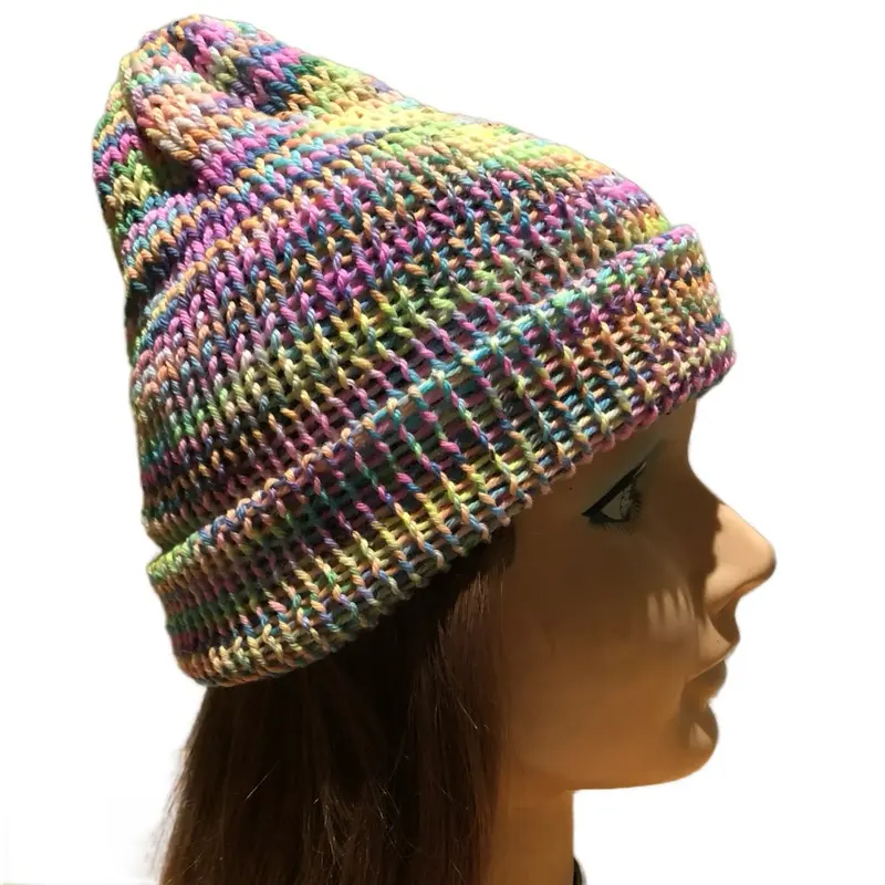 Knitted Beanie Pale Rainbow - Colorful Knit Hat for Pale Rainbow Style