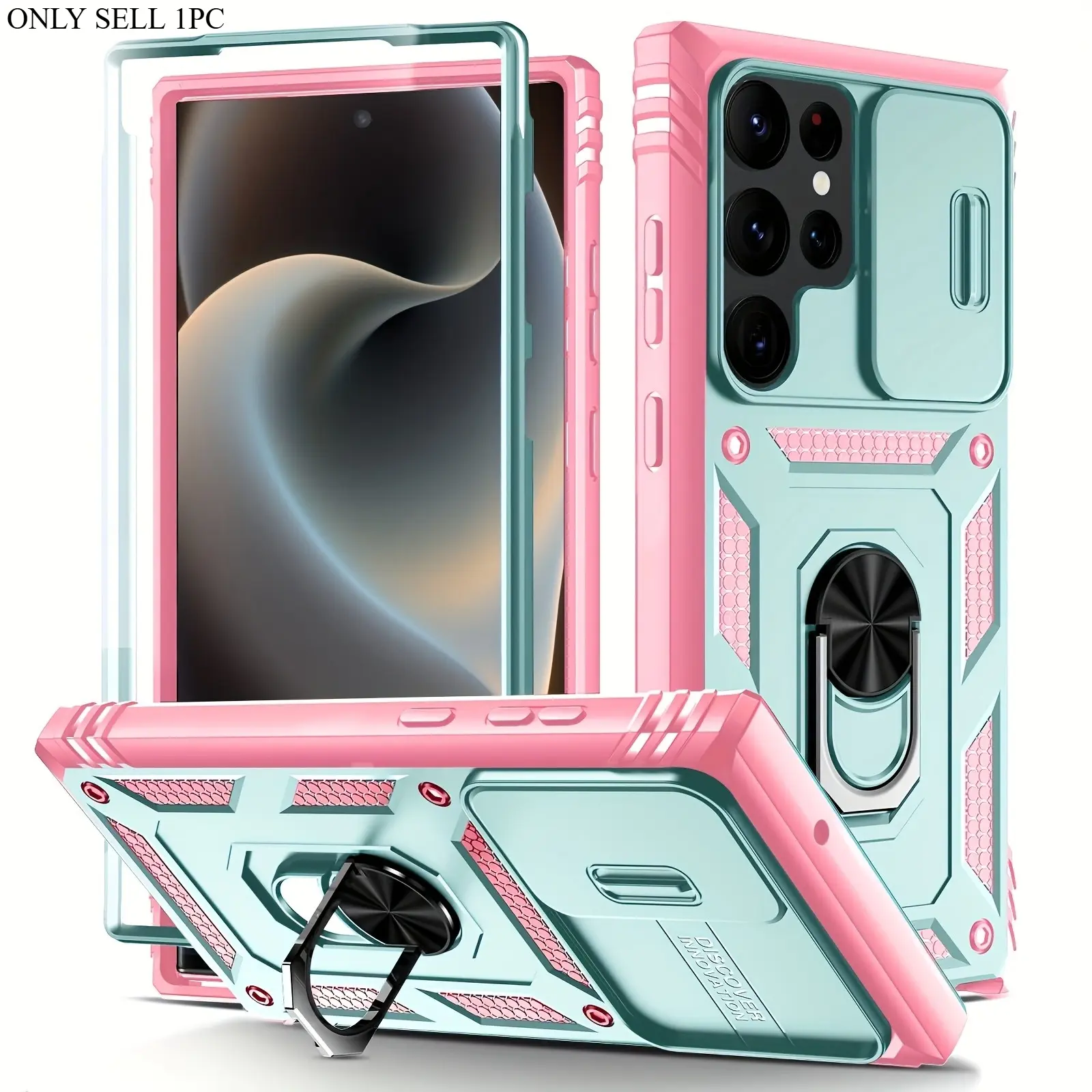 Phone Case For Samsung S24FE S23FE S22 S21FE S20FE Ultra Plus A56 A55 A54 5G 4G anti-drop, shockproof protective casing, Rotatable protective cover, with 360 rotating bracket, sliding lens cover protection and car wireless charging
